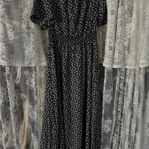 Elegant Black Floral Dress